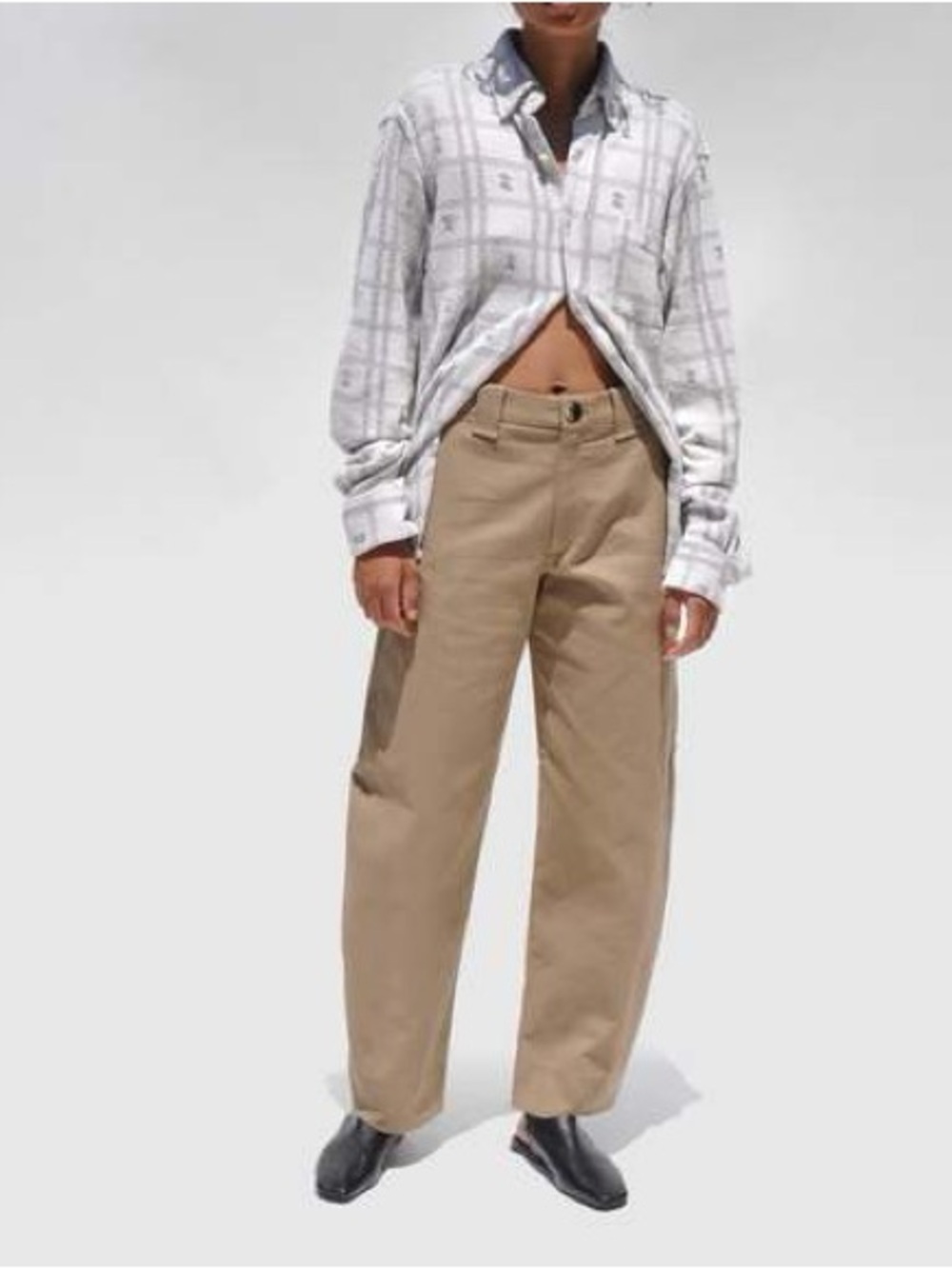 Ganni Cotton Suiting Mid Waist Pants